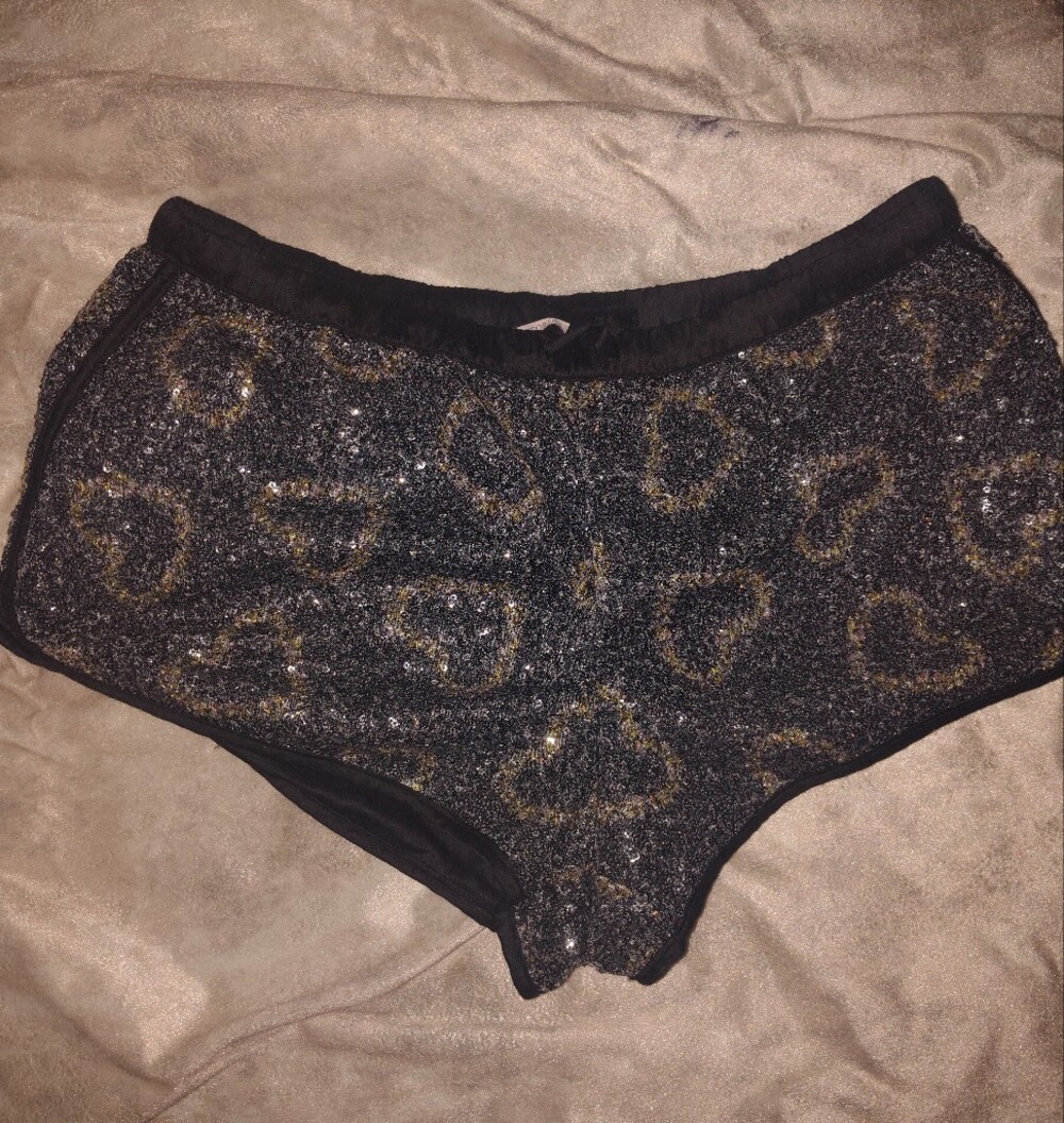 Victoria's Secret Black Sequin Strapless Top